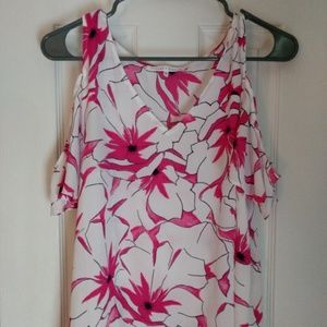 Cold Shoulder, Silky VNeck Top